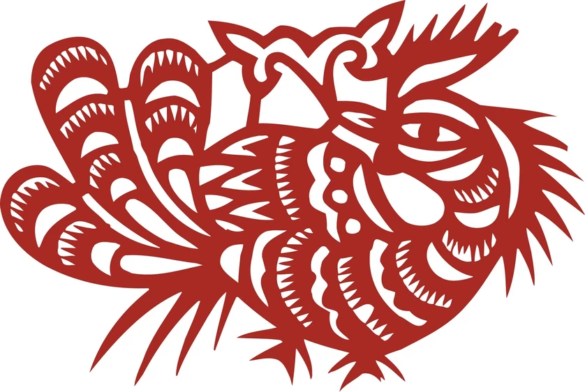 中国风中式传统喜庆民俗人物动物窗花剪纸插画边框AI矢量PNG素材【1052】